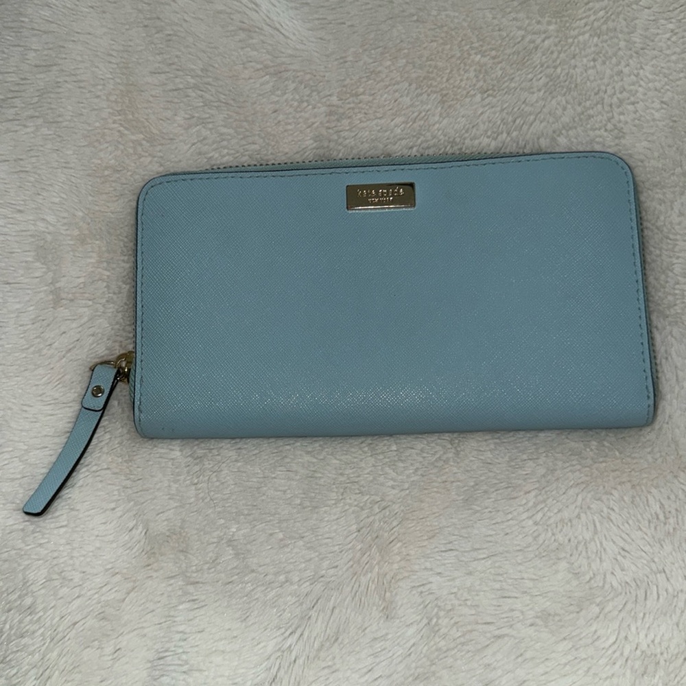 Kate Spade eggshell blue wallet, EUC